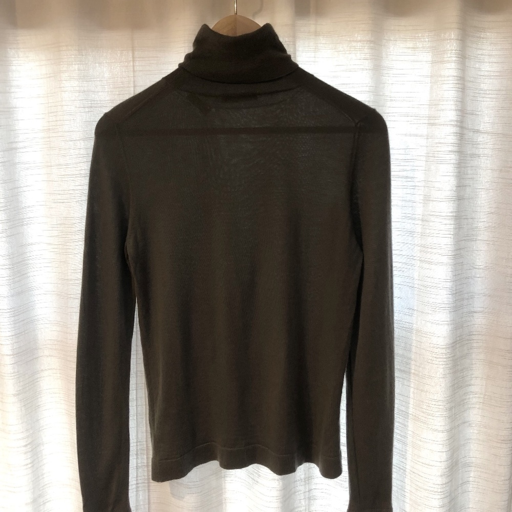 Grey - Green 100% Cashmere Turtleneck